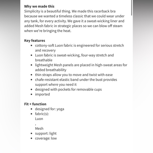 LULULEMON Black & White Horizontal Stripes Flow Y Bra size 4 - Picture 5 of 12